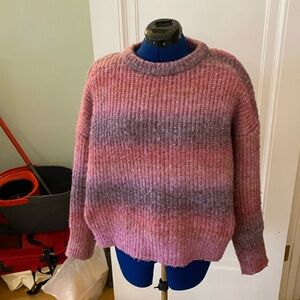 Pre loved Rachel Zoe sweater size large . Pink, white and purple